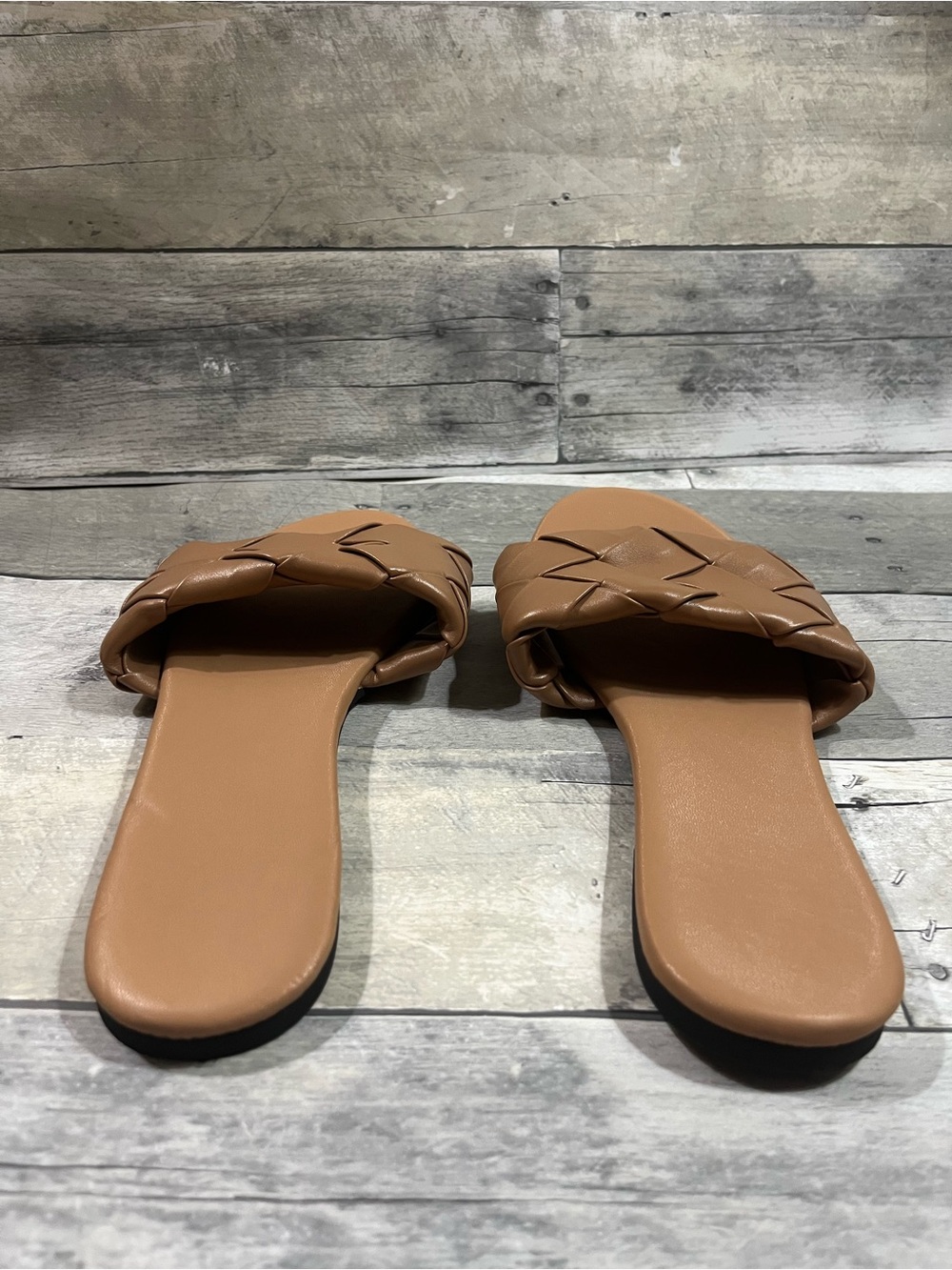 Woven Slide Sandals in Brown - Women's Casual Slip-Ons - Picture 5 of 7